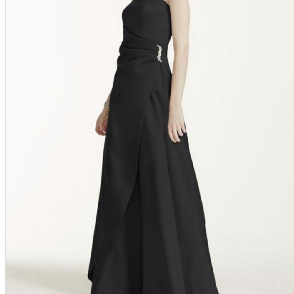 Bridesmaid Black Satin Dress sz 16